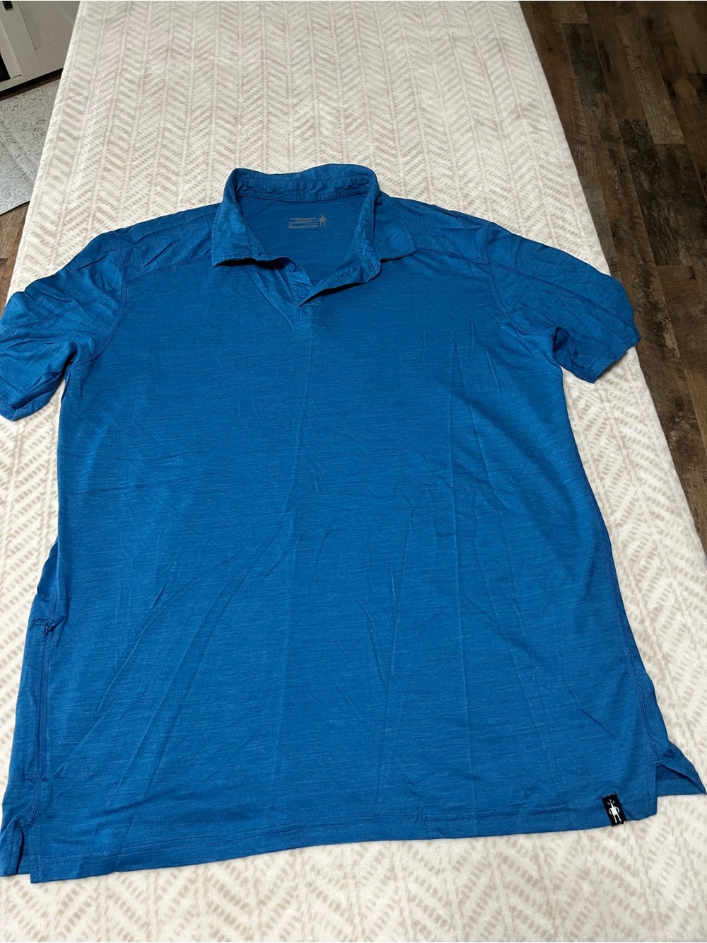 Smartwool Polo Men’s Medium Blue Merino Sport 150 Wool XL Zip Pocket Hiking